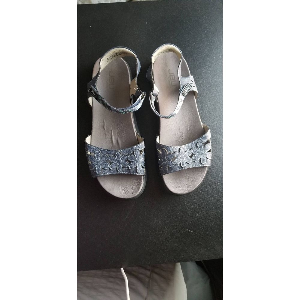 JBU Jambu Wildflower Faux leather sandal slingback shoe vegan open toe blue 9.5M